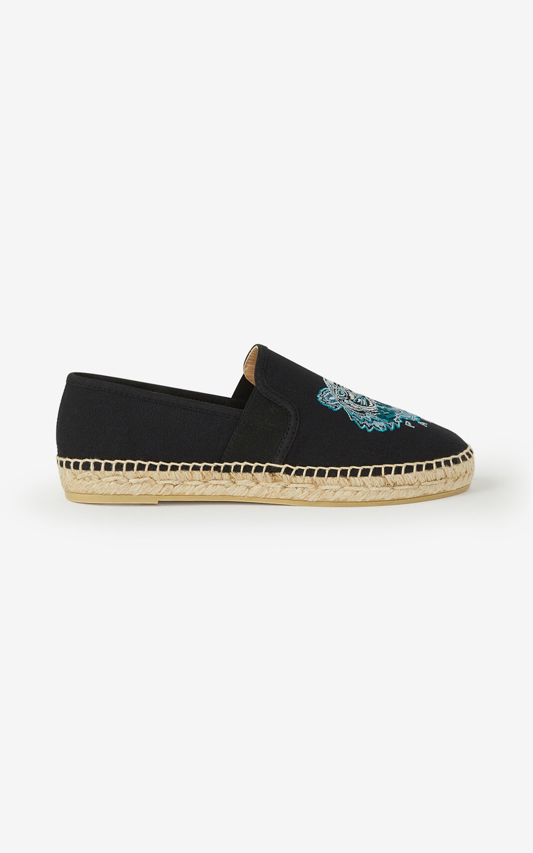 Espadrille Kenzo Femme Elasticated Toile Tiger Noir LKNEB-5893